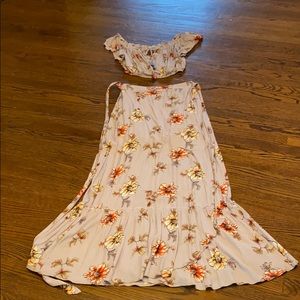 Cotton Candy LA maxi wrap skirt and matching top